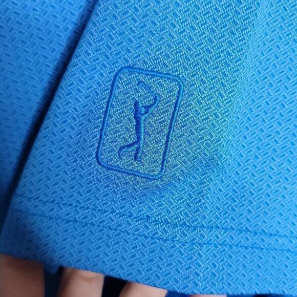 PGA Tour Golf Polo Short Sleeve Shirt Blue Large - Picture 5 of 14